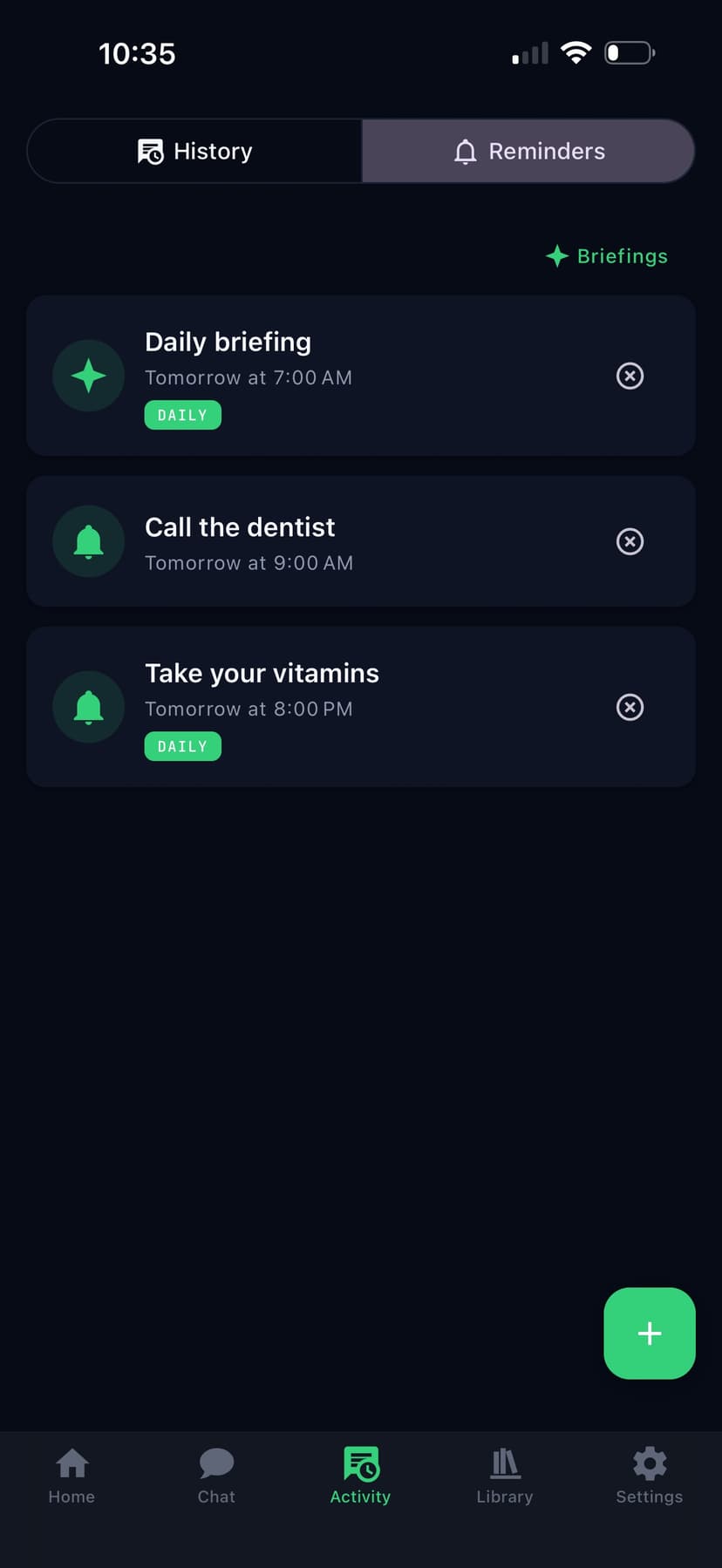 ArchAI app — reminders and daily briefings